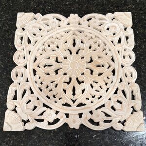 Z Gallerie Intricate Carved Wooden Placemats